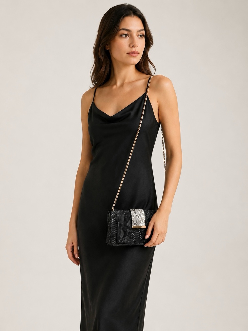 Python Faux Leather Clutch - Picture 1 of 5